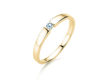 Verlobungsring Infinity Petite in 14K Gelbgold mit Diamant 0,06ct G/SI
