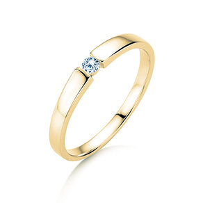 Verlobungsring Infinity Petite in 14K Gelbgold mit Diamant 0,06ct G/SI