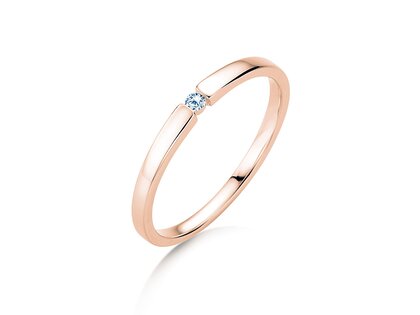 Verlobungsring Infinity Petite in 14K Roségold mit Diamant 0,03ct G/SI