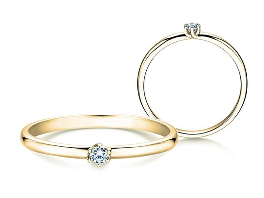 Verlobungsring Melody in 14K Gelbgold mit Diamant 0,07ct H/SI