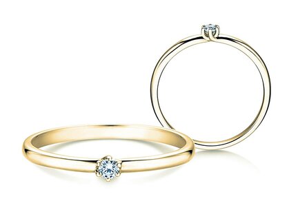 Verlobungsring Melody in 9K Gelbgold mit Diamant 0,05ct H/SI