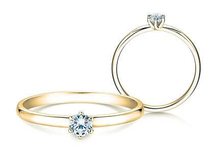 Verlobungsring Melody in 14K Gelbgold mit Diamant 0,20ct H/SI