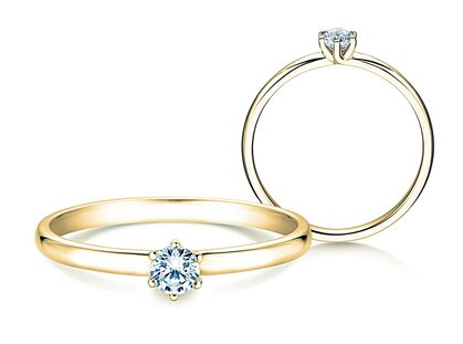 Verlobungsring Melody in 9K Gelbgold mit Diamant 0,15ct G/SI