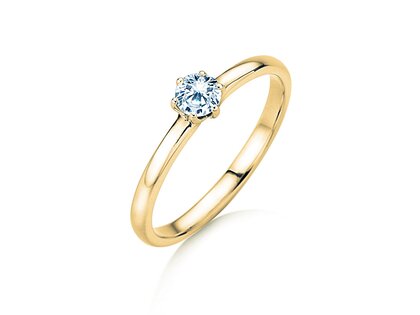 Verlobungsring Melody in 9K Gelbgold mit Diamant 0,25ct H/SI