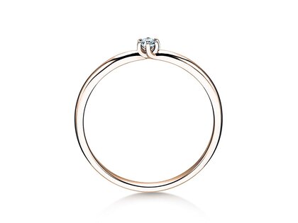 Verlobungsring Melody in 9K Roségold mit Diamant 0,05ct H/SI