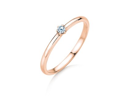 Verlobungsring Melody in 9K Roségold mit Diamant 0,05ct H/SI