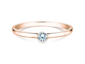 Verlobungsring Melody in 14K Roségold mit Diamant 0,10ct G/SI