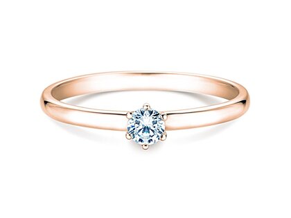 Verlobungsring Melody in 18K Roségold mit Labordiamant 0,15ct D/IF