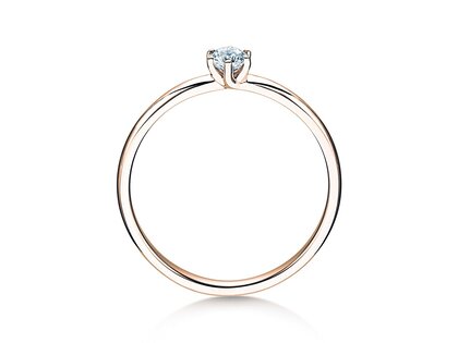 Verlobungsring Melody in 18K Roségold mit Labordiamant 0,15ct D/IF