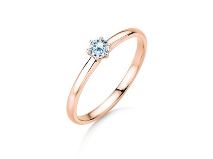 Verlobungsring Melody in 18K Roségold mit Labordiamant 0,15ct D/IF