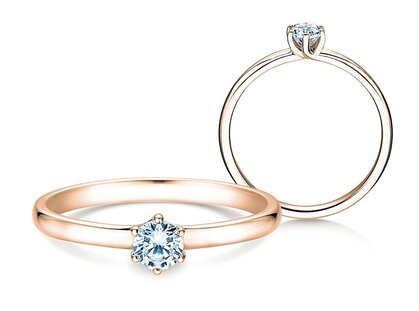 Verlobungsring Melody in 9K Roségold mit Diamant 0,25ct H/SI