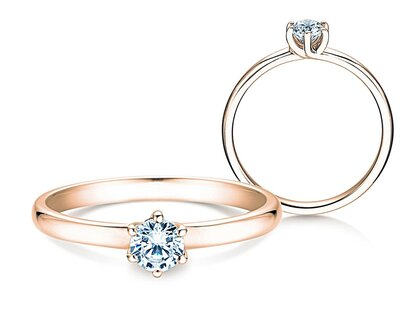 Verlobungsring Melody in 18K Roségold mit Diamant 0,40ct G/VS