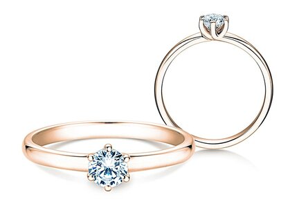 Verlobungsring Melody in 9K Roségold mit Diamant 0,50ct H/SI