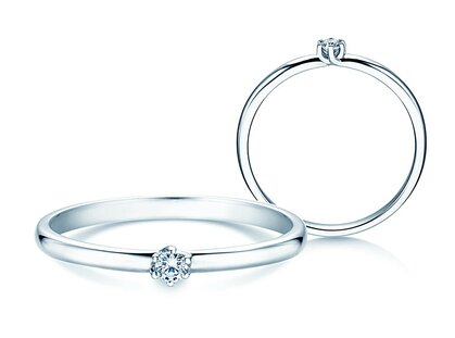 Verlobungsring Melody in 9K Weißgold mit Diamant 0,05ct H/SI