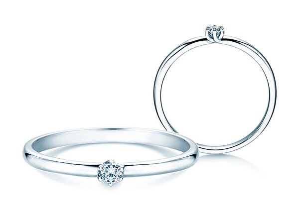 Verlobungsring Melody in 14K Weißgold mit Diamant 0,05ct H/SI