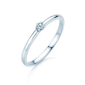Verlobungsring Melody in 14K Weißgold mit Diamant 0,05ct H/SI