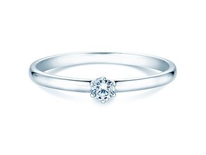 Verlobungsring Melody in 14K Weißgold mit Diamant 0,10ct G/SI