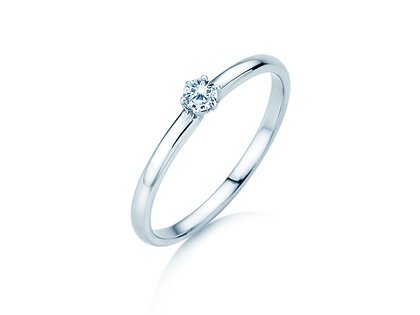 Verlobungsring Melody in 14K Weißgold mit Diamant 0,10ct G/SI