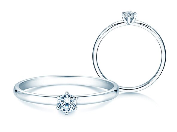 Verlobungsring Melody in 14K Weißgold mit Diamant 0,20ct G/SI