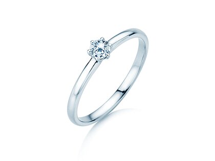 Verlobungsring Melody in 14K Weißgold mit Diamant 0,20ct G/SI
