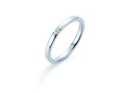 Verlobungsring Infinity in 14K Weißgold mit Diamant 0,03ct H/SI