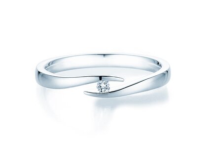 Verlobungsring Twist in Silber 925/- mit Diamant 0,03ct G/VS