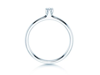 Verlobungsring Classic 6 in 14K Weißgold mit Diamant 0,05ct H/SI