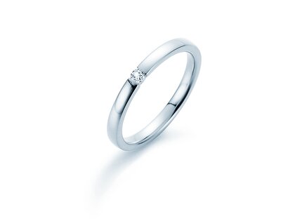 Verlobungsring Infinity in 18K Weißgold mit Diamant 0,05ct G/VS