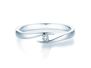 Verlobungsring Twist in Silber 925/- mit Diamant 0,05ct H/SI