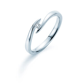 Verlobungsring Twist in Silber 925/- mit Diamant 0,05ct H/SI
