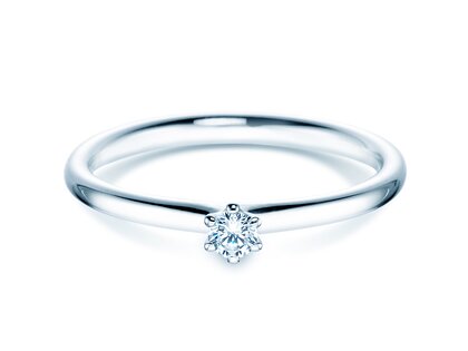 Verlobungsring Classic 6 in Silber 925/- mit Diamant 0,07ct H/SI