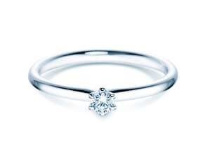 Verlobungsring Classic 6 in 18K Weißgold mit Diamant 0,10ct H/SI