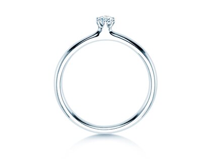 Verlobungsring Classic 6 in 18K Weißgold mit Diamant 0,10ct H/SI