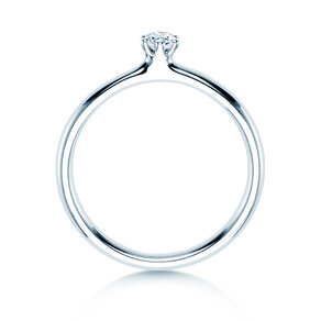 Verlobungsring Classic 6 in 18K Weißgold mit Diamant 0,10ct H/SI
