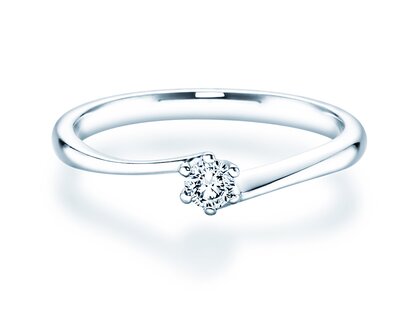 Verlobungsring Devotion in 18K Weißgold mit Diamant 0,10ct H/SI