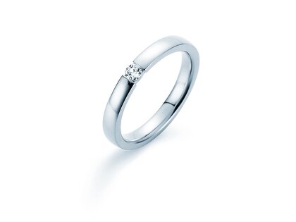 Verlobungsring Infinity in 14K Weißgold mit Diamant 0,10ct G/SI