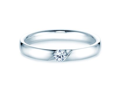 Verlobungsring Italic in 14K Weißgold mit Diamant 0,10ct G/SI