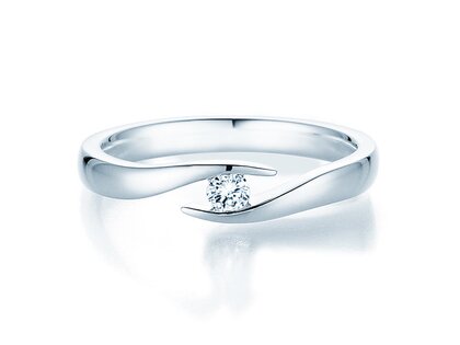 Verlobungsring Twist in Silber 925/- mit Diamant 0,10ct G/VS