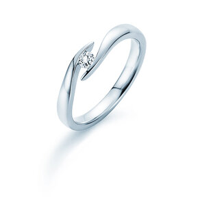 Verlobungsring Twist in Silber 925/- mit Diamant 0,10ct G/VS