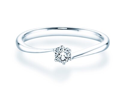 Verlobungsring Devotion in 18K Weißgold mit Diamant 0,15ct H/SI
