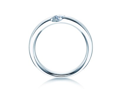 Verlobungsring Italic in 14K Weißgold mit Labordiamant 0,15ct E/VS