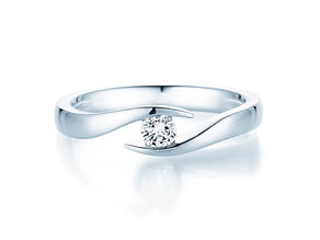 Verlobungsring Twist in Silber 925/- mit Diamant 0,15ct G/SI