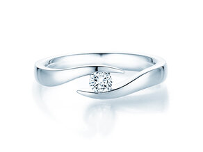 Verlobungsring Twist in 14K Weißgold mit Diamant 0,20ct H/SI