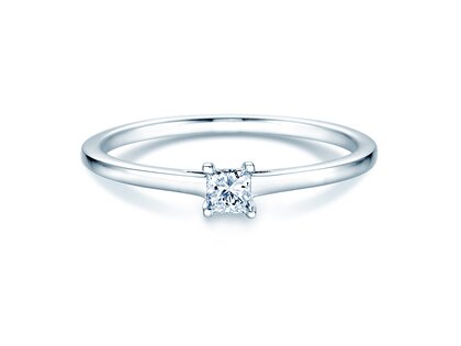 Verlobungsring Princess in 14K Weißgold mit Diamant 0,25ct G/SI
