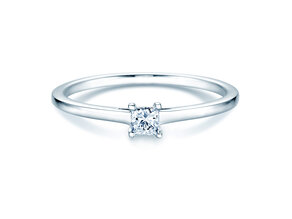 Verlobungsring Princess in 14K Weißgold mit Diamant 0,25ct G/SI