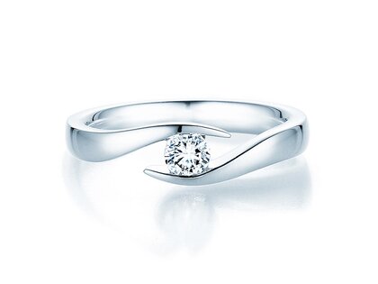 Verlobungsring Twist in 14K Weißgold mit Labordiamant 0,25ct E/VS