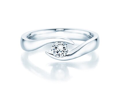 Verlobungsring Twist in 9K Weißgold mit Diamant 0,30ct H/SI