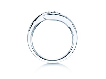 Verlobungsring Twist in 9K Weißgold mit Diamant 0,30ct H/SI