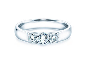 Verlobungsring 3 Stones in 14K Weißgold mit Diamanten 0,40ct G/SI