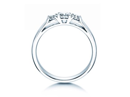 Verlobungsring 3 Stones in 14K Weißgold mit Diamanten 0,40ct G/SI